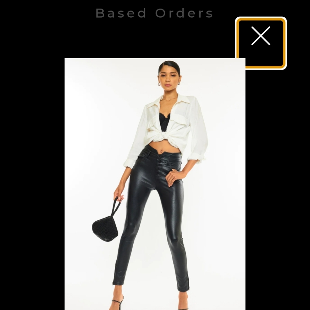 Kancan Janet High-Rise Faux Leather Pants. Size 28 (9)